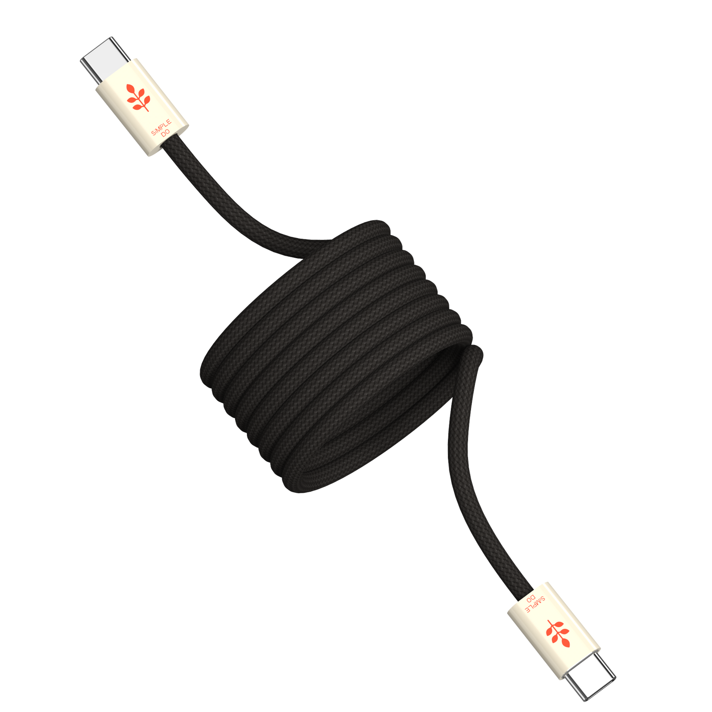 MagVine Nylon Braided Magnetic Charging Cable, 100W, Type C-C (1.2M), Beige